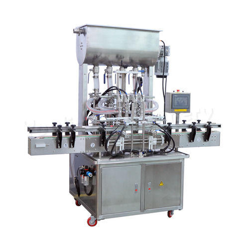 Adjustable Height Pneumatic Thick Paste Tin Can Filling Machine