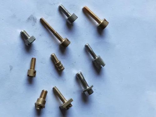 Round Head Brass Screw For Brass Fitting With 70 HRC Hardness, 350 Mpa Tensile Strength - Rust Resistant, Gold Plated Finish, Available In All Sizes