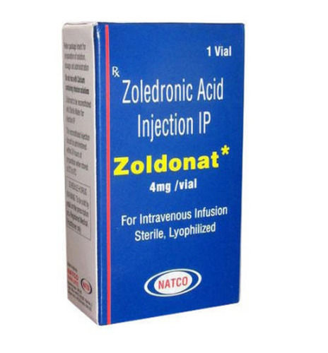 Zoldonat Zoledronic Acid Injection IP 4mg/Vial Pack For Intravenous Infusion Sterile Lyophilized