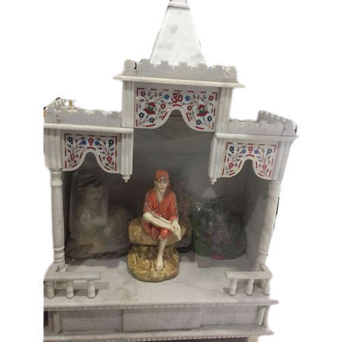 Attractive Look Dust Resistance Handcrafted White Marble Indoor Temple (36 Inch)