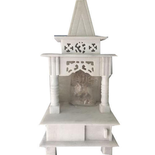 Dust Resistance Smooth Texture Handcrafted White Marble Indoor Temple (36 Inch)