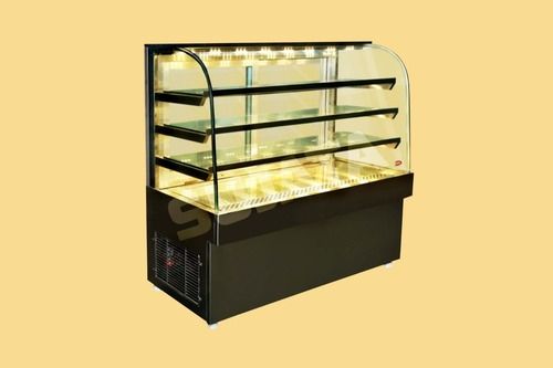 Electric Glass And Stainless Steel Bakery Display Counter For Pastry And Cake