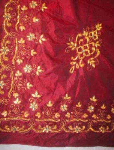 Maroon Embroidered Lightweight Party Wear Designer Saree With Blouse Piece