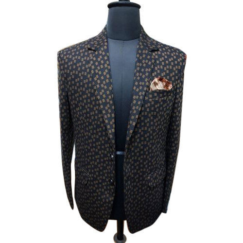 Multi Color Full Sleeves Tweed Fabric Slim Fit Party Wear Men'S Printed Blazers