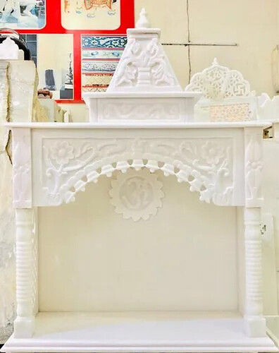 Scratch Resistant Eye Catching Look Hand Crafted Australian White Marble Temple