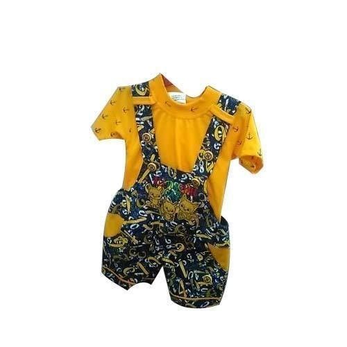 Yellow Printed Modern Kids Readymade Baba Suit