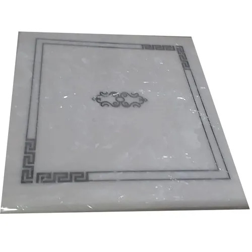 Longer Service Life Appealing Look 15mm Composite Marble Table Top - White Polished Marble, Rectangular/square Shape, 15mm Thickness | Elegant Look, Easy To Clean, Sturdy Design