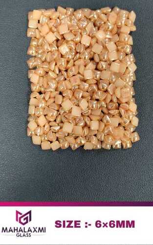 6x6mm Square Golden Ceramic Glass Beads