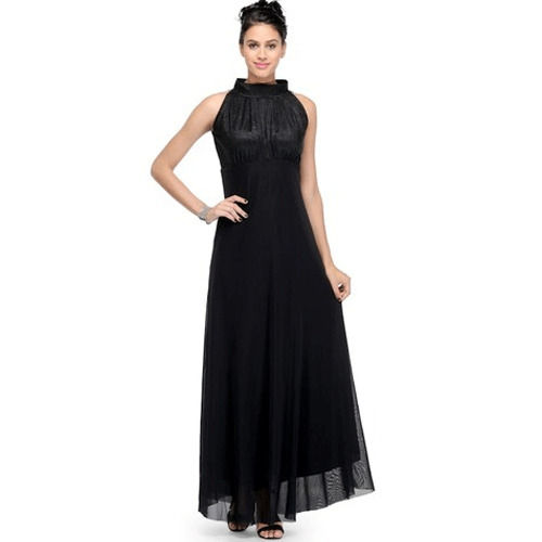 Plain Black Ladies Designer One Piece Dress, Sleeveless, Party Wear at Rs  438/piece in Surat
