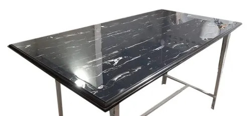 Nano Marble Dining Table Top - Rectangular 18mm Thickness, Polished Surface Finish | Eco Friendly, Easy To Clean, Crack Proof, Available in White, Black, Grey
