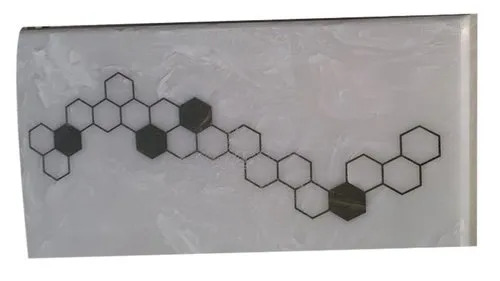 Rectangular Marble Inlay Table Top (18Mm Thickness) - Color: Black