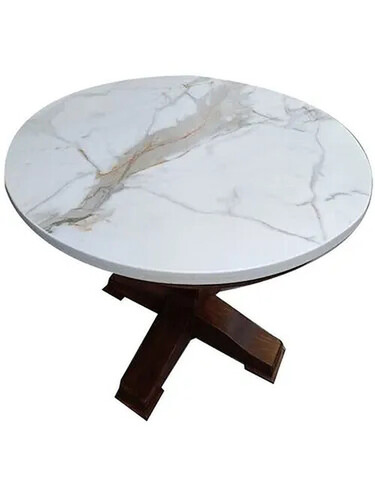 White Round Marble Table Top - Use: Home Decoration