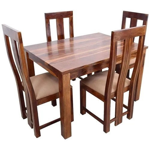 Wooden Antique European Appearance 4 Seater Dining Table Chair Set for Home