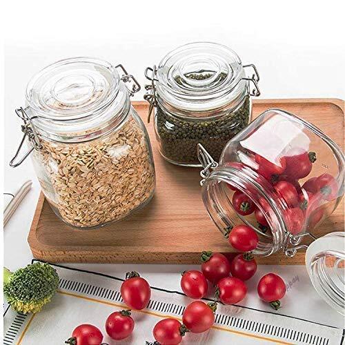 1000 ML Transparent Washable Square Shape Glass Jar With Hermetic Seal