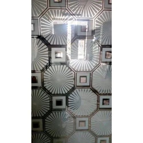 5-10 Mm Rectangular Printed Decorated Transparent Scratch Proof Designer Glass Glass Thickness: 5 Millimeter (Mm)