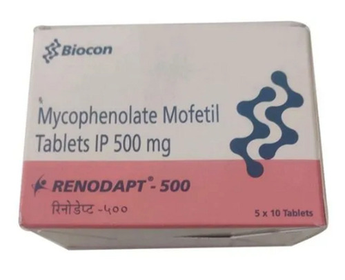500mg Renodapt Mycophenolate Mofetil Tablets IP, 5x10 Tablets Blister Pack