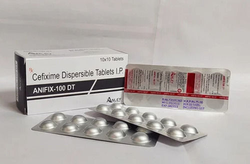 Cefixime 100 डिस्पर्सिबल टैबलेट Ip, 10x10 टैबलेट स्ट्रिप्स पैक