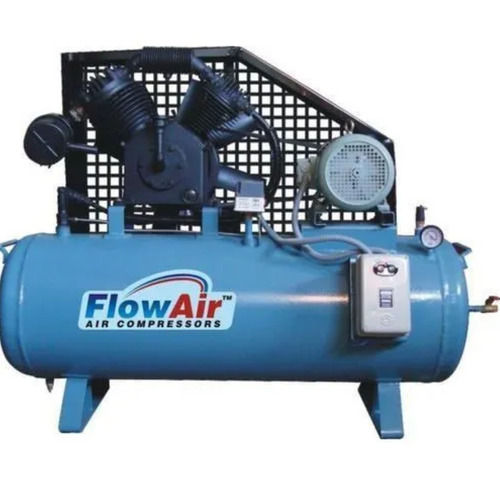 Blue Lubricated Portable Ac Power Electric Cylindrical Piston Air Compressor