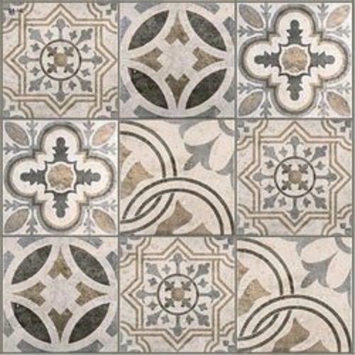 Multi Color Designer Pattern 2x2 Feet Size Gloss Finish Ceramic Floor Tiles