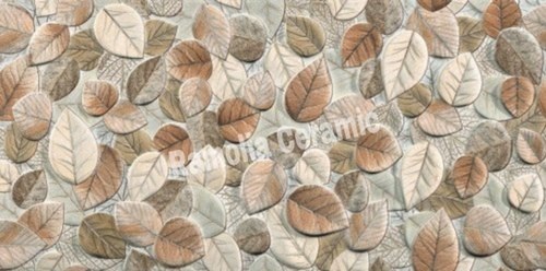 घर और ऑफिस के लिए मल्टी कलर ग्लॉसी फिनिश लीफ डिज़ाइन सिरेमिक टाइल्स