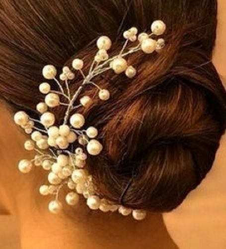 Multi Color Handcrafted Pearl Material Hair Accessories For Women