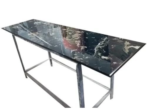 Rectangular Black Marble Table Top - Color: Grey