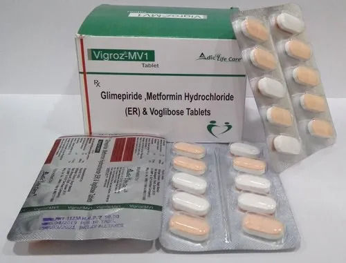 Vigroz-MV1 Glimepiride Metformin Hydrochloride Voglibose Tablets