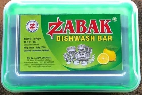 500 Gm Lemon Power And Fragrance Zabak Dishwash Bar With Plastic Container