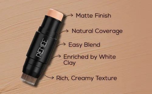 Ladies Face Base Foundation Stick With Applicator, Matte Finish