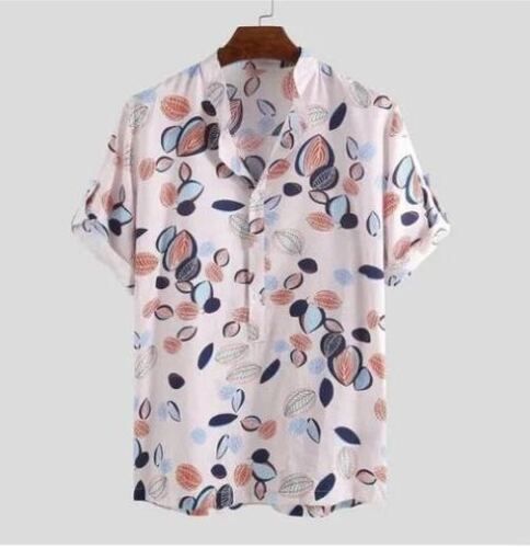 Multi Color Half Sleeves Pure Cotton Fabric Party Wear Men's Hawaain Shirt