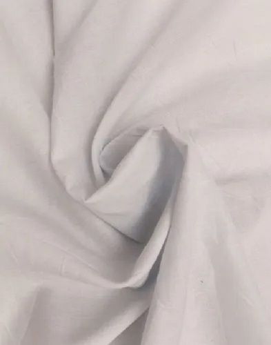 Plain White Cotton Shirting Fabric With 140 Gsm And Anti Shrink Properties