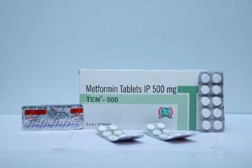 Tem-500 Metformin 500 Mg Anti-diabetic Tablet, 5x5x10 Blister