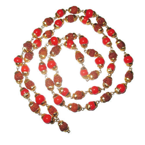 5 Mukhi And Round Rudraksha Mala With Caps For Chanting Mantra And Prayer