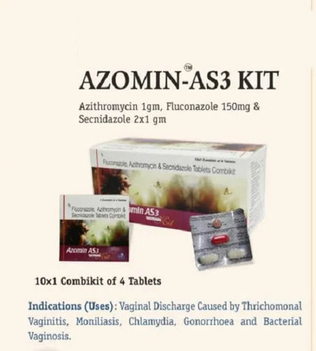 Azomin-AS3 Fluconazole, Azithromycin And Secnidazole Tablet, 10x1x4 Blister