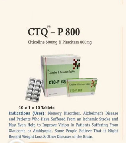 CTQ-P 800 Citicoline And Piracetam Tablets, 10x1x10 Alu Alu