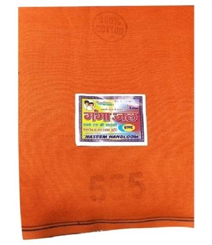 Hand Wash Type Orange Handloom Cotton Gamcha With Anti Wrinkle Properties