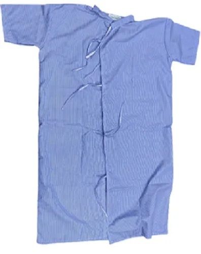 Medium Size Half Sleeves and V Neck Stitched Cotton Patient Attender Gown