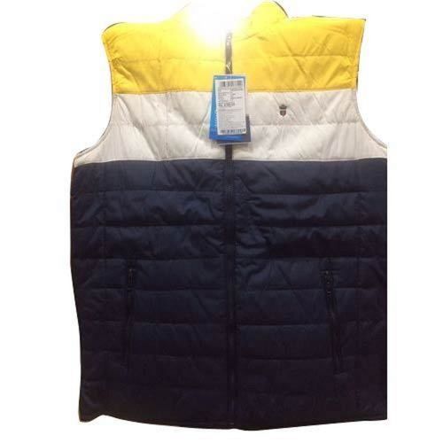 Men'S Casual Wear Modern Quilted Zip Closure Sleeveless Woolen Jacket Chest Size: 114 Cm