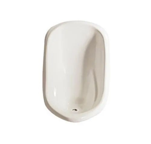 White Oval Glossy Finish One-Piece Wall Mounted Half Stall Bathroom Urinal 