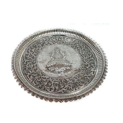 Metal Printed Anti-Bacterial Attractive Washable Silver Thali For Commercial Use 