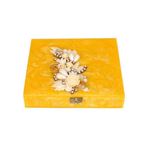 Square Glossy Lamination Designer Multi Purpose Wooden Gift Packaging Box