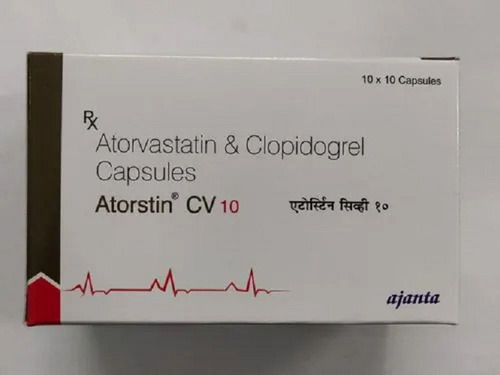 Atorstin CV 10 Atorvastatin And Clopidogrel Capsule, 10x10 Blister