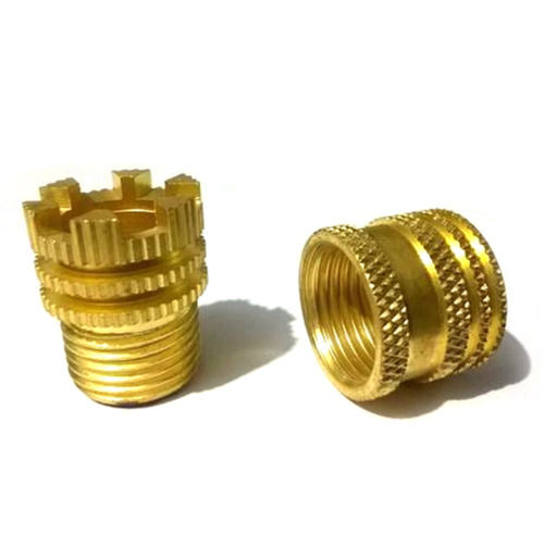 Golden Cnc Machining Glossy Brass Moulding Inserts For Electronic Industries