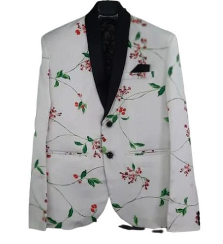 Multi Color Full Sleeves Printed Pattern Cotton Fabric Men'S Party Wear Blazers