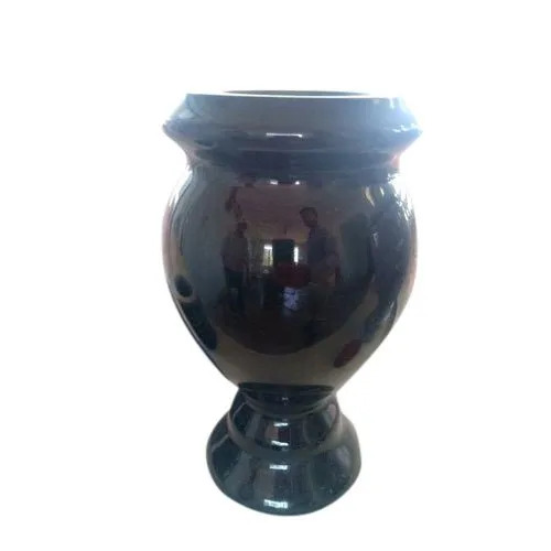 Granite Stone Garden Flower Pot - 26cm Height, 16cm Diameter, Black | Dust Resistant, Anti-Bacterial, Scratch Resistant