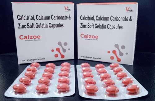 Calcitriol, Calcium Carbonate & Zinc Soft Gelatin Capsules (10X15 Softgel Capsules) Length: As Per Requirement  Meter (M)