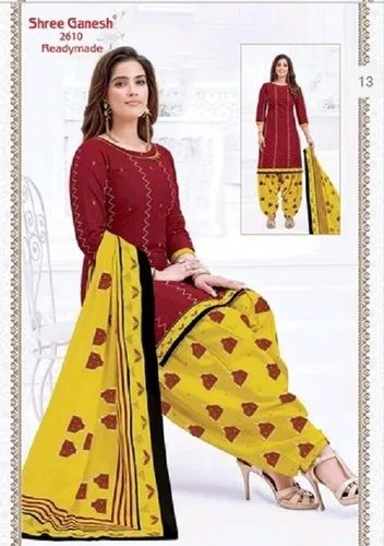 Full Sleeve Cotton Fabric Ladies Salwar Suit For Casual Wear