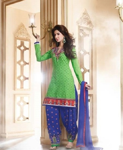 Ladies Patiala Salwar Suit - Knee Length, Full Sleeves, V Slit Neck In  Green And Blue | Breathable, Quick Dry, Printed, Machine Washable at Best  Price in Bengaluru | Stylo Girlz
