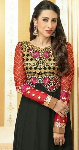 Ladies Embroidered Long Sleeve Round Neck Party Wear Bollywood Replica Suit