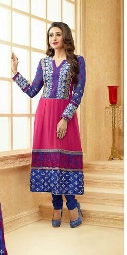 Ladies Embroidered V Neck Long Sleeves Party Wear Bollywood Replica Suit